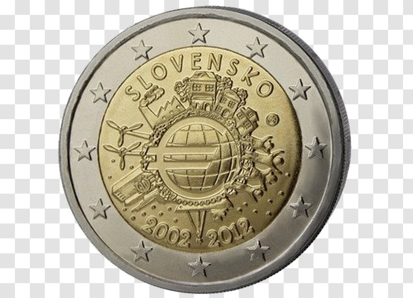 Slovakia 2 Euro Commemorative Coins Coin - Official Irish Currency Transparent PNG