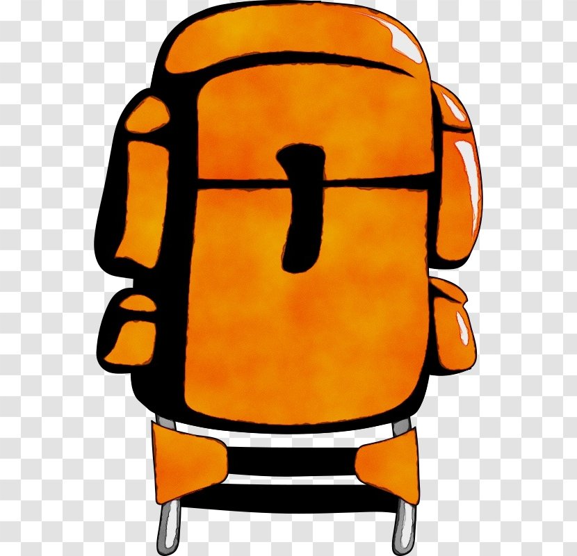 Backpack Cartoon - Orange Transparent PNG