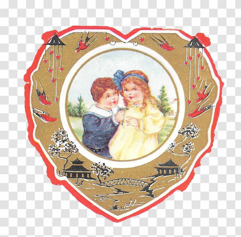 Valentine's Day Heart Wedding Invitation Greeting & Note Cards Clip Art - Saint Valentine - Vintage Gold Transparent PNG