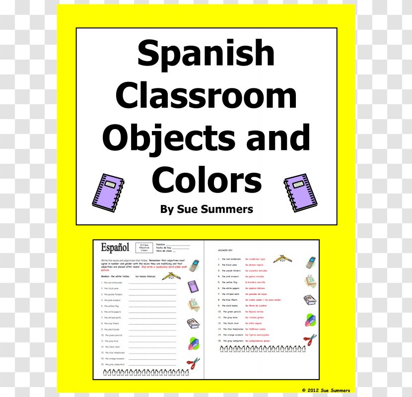 Classroom Spanish Object Pronoun Worksheet - Word Transparent PNG
