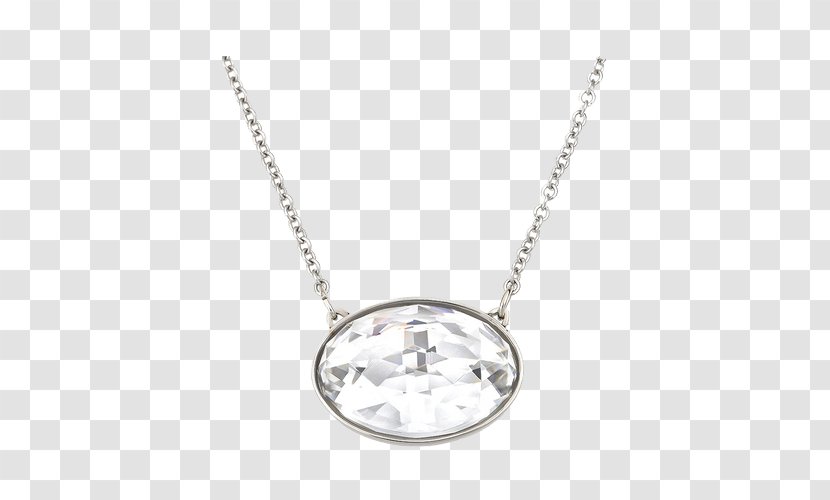 Locket Necklace Silver Chain Swarovski AG - Body Jewelry - Necklaces Transparent PNG