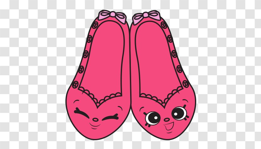 Slipper Shoe Flip-flops Shopkins - Magenta - Shoes Cartoon Transparent PNG