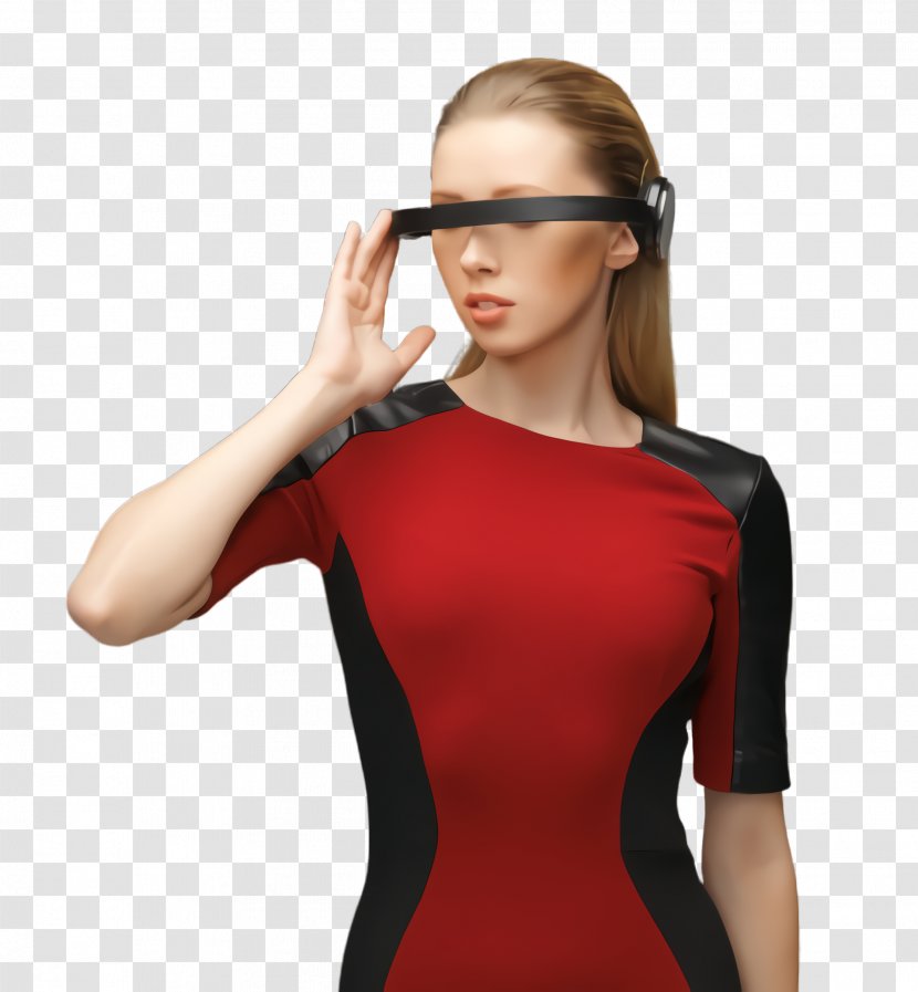 Shoulder Red Clothing Eyewear Joint - Dress - Sportswear Transparent PNG