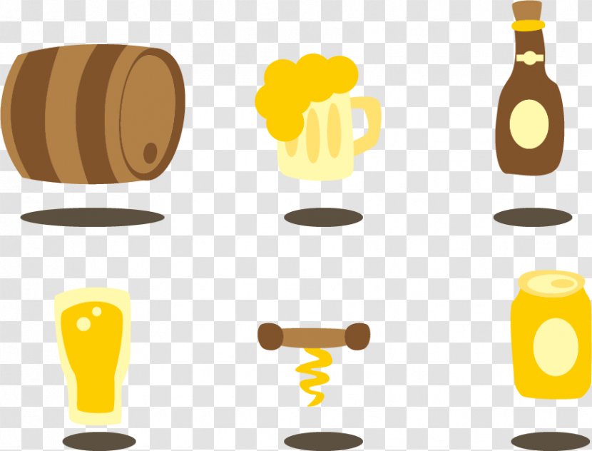 Beer Icon - Yellow - Vector Drink Cup Transparent PNG