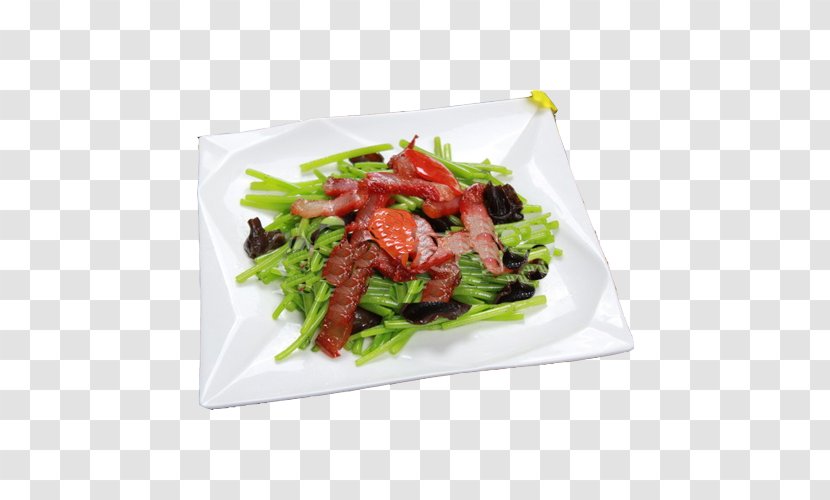 Vegetable Stir Frying Sweet Potato - Salad - Leaves Fried Pork Transparent PNG