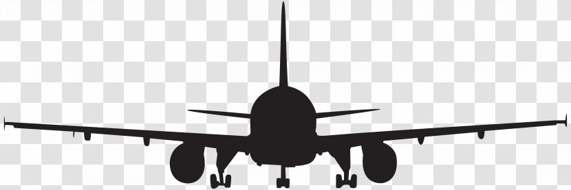 Airplane Moscow Aircraft Clip Art - Black And White - Silhouette Image Transparent PNG