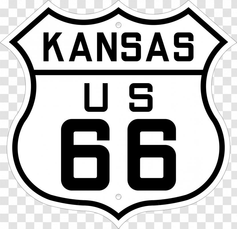 U.S. Route 66 In Kansas New Mexico Arizona - Black And White Transparent PNG