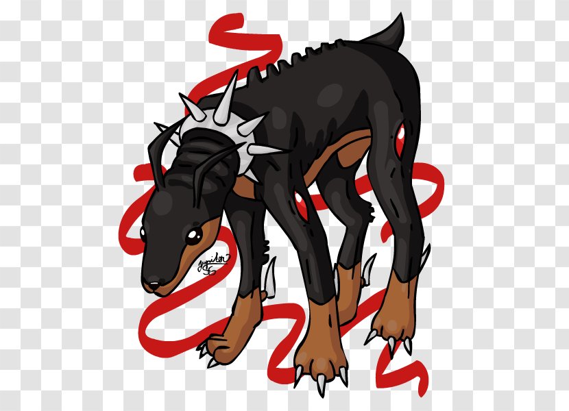 Dobermann Illustration Horse Clip Art Demon - Digimon - Brown Pointy Nails Transparent PNG