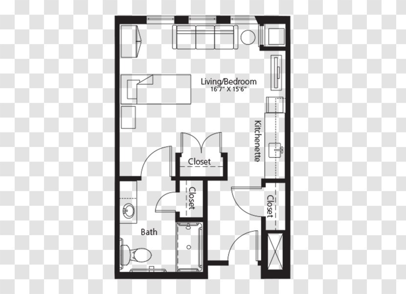 Floor Plan Living Room Apartment Bedroom - Diagram Transparent PNG