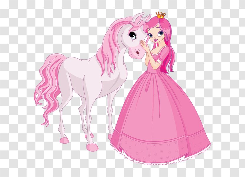Coloring Book Princess Drawing Horse - Silhouette Transparent PNG