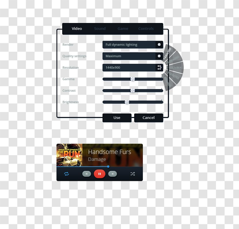 Responsive Web Design User Interface Multimedia - Designer - Mini Player Settings UI Transparent PNG