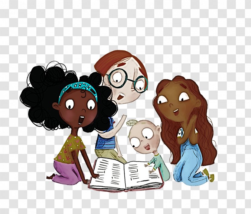 Cartoon Animation Sharing Reading Child Transparent PNG