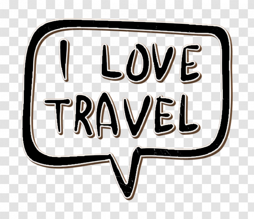 Travel Icon Travel Icon I Love Travel In Handmade Speech Bubble Icon Transparent PNG