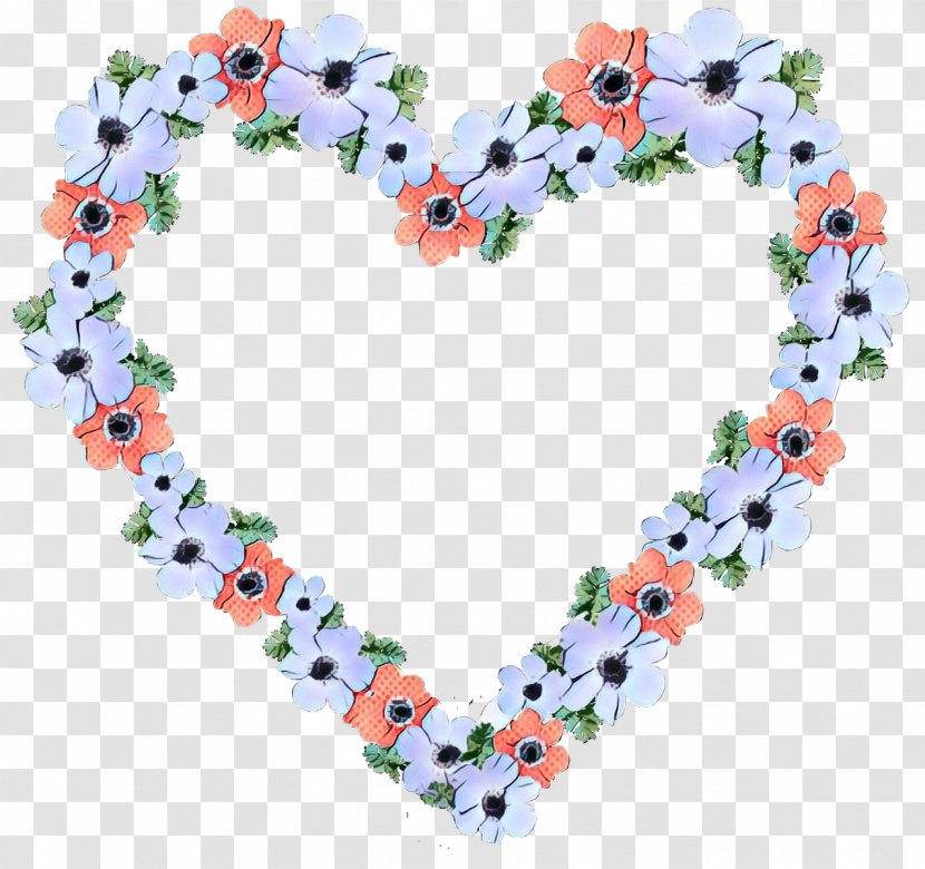 Heart Fashion Accessory Jewellery Necklace Bead - Retro - Flower Lei Transparent PNG
