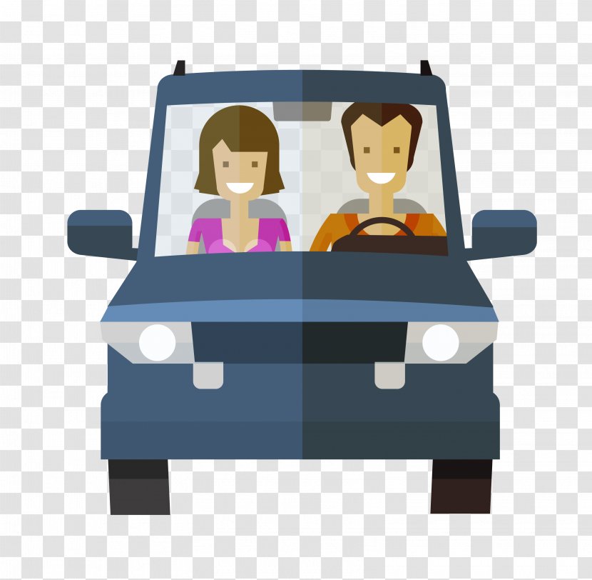 Car Royalty-free Drawing Illustration - Driving - Vector Black Cartoon Couple Transparent PNG