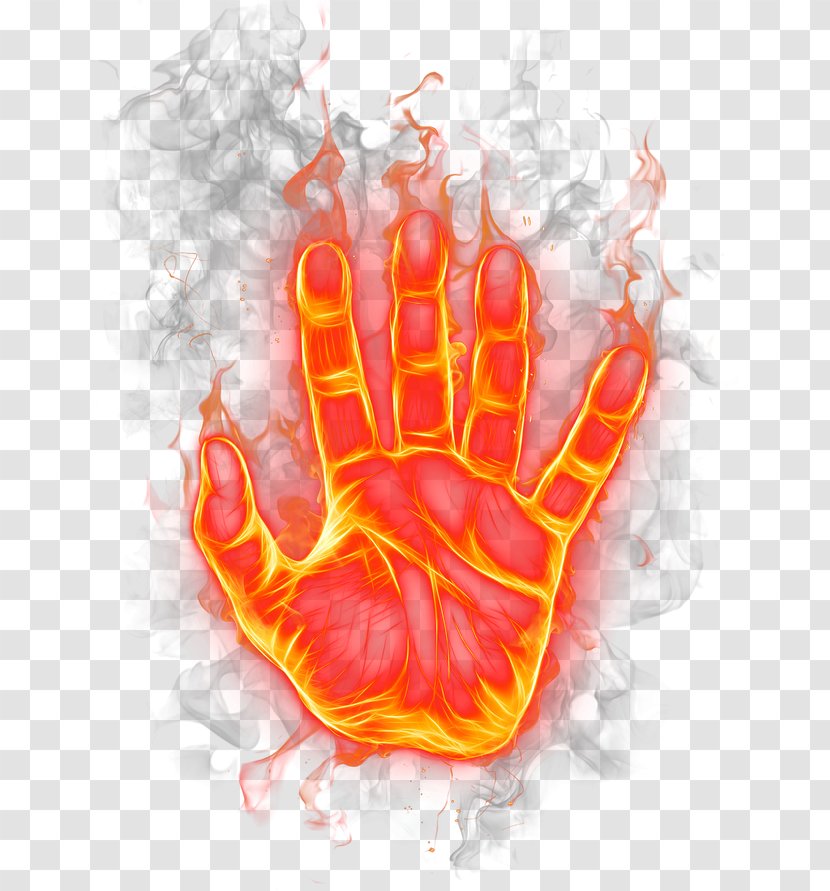 Flame Fire Download - Cartoon - The Palm Of Transparent PNG