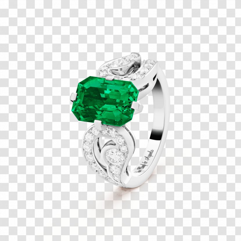 Emerald Ring Van Cleef & Arpels Solitaire Jewellery Transparent PNG