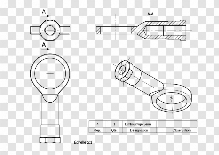 Hydraulic Cylinder Technical Drawing Hydraulics Pneumatics Fluid - Hardware Accessory - Tige Transparent PNG