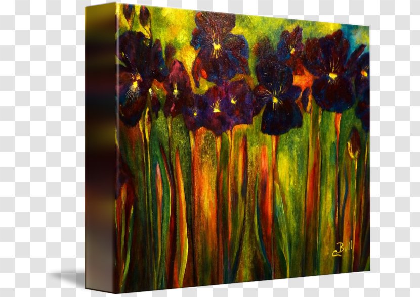 Modern Art Acrylic Paint Gallery Wrap Flower Transparent PNG
