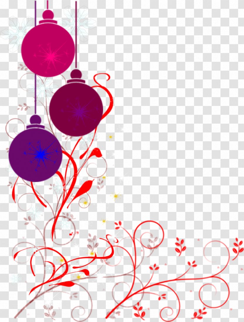 Santa Claus Christmas Ornament Decoration Clip Art - Flower - Corner Cliparts Transparent PNG