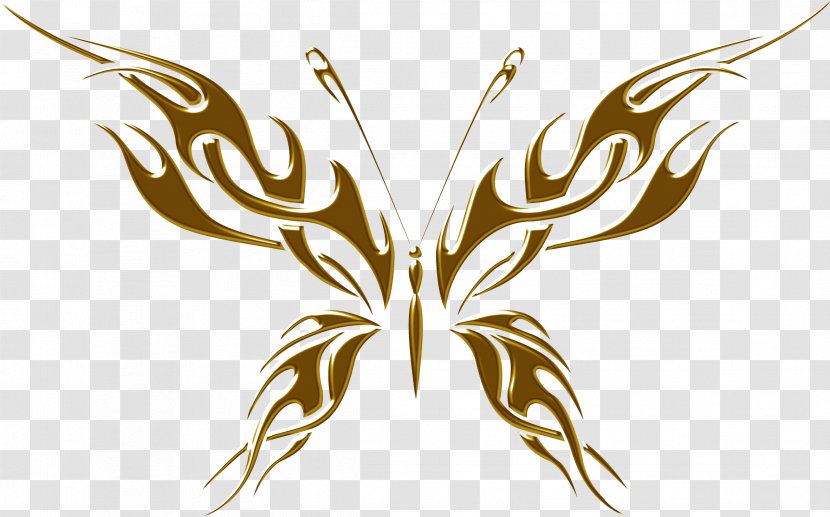Butterfly Tattoo Tribe Decal - Wing - Golden Transparent PNG