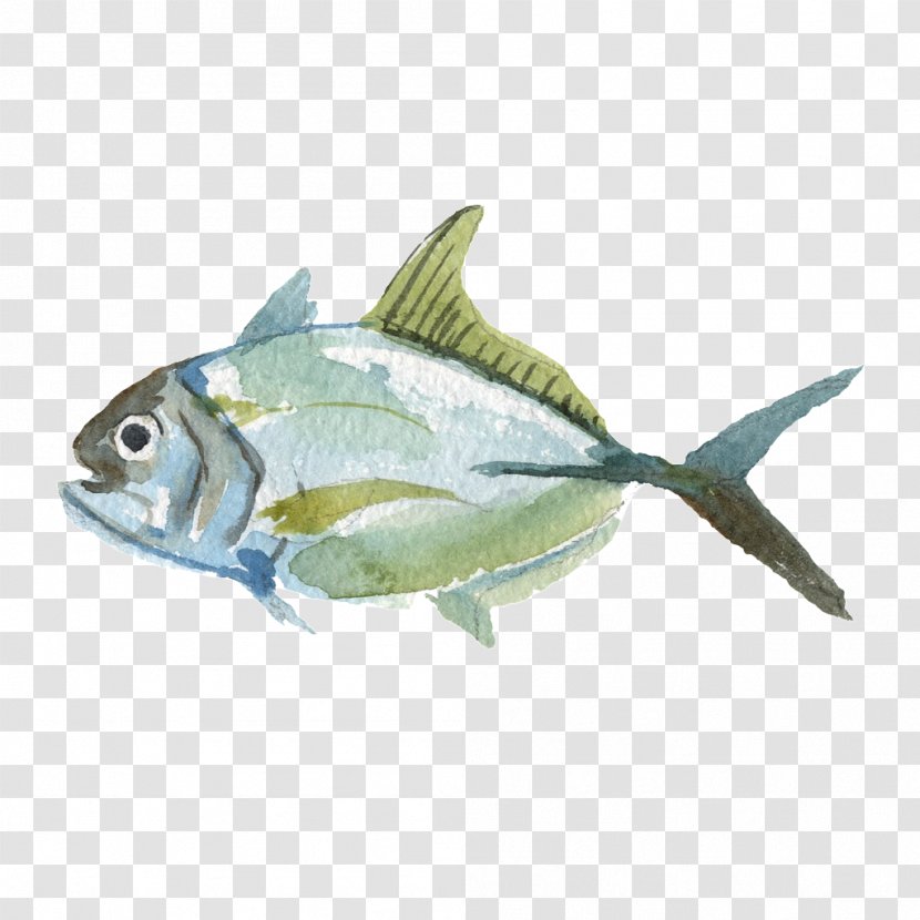 Watercolor Painting Sardine Fish Monotyping - Canary Rockfish Pacific Ocean Transparent PNG