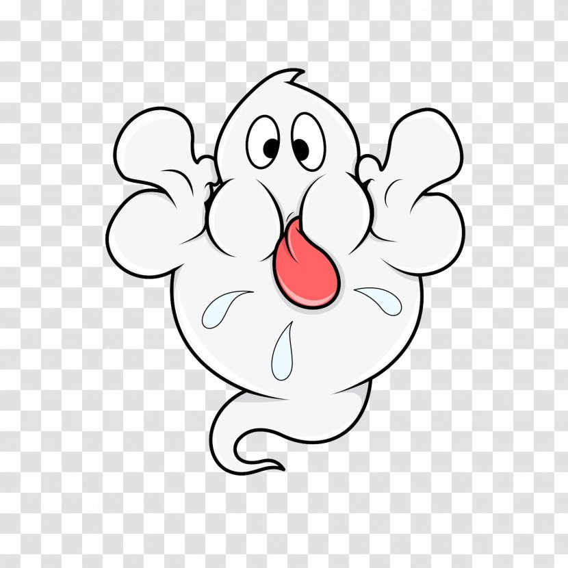 Casper Cartoon Ghost Drawing - Flower - Tongue Expression Transparent PNG
