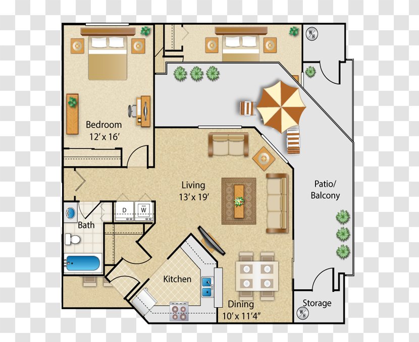 The Place At Fountains Sun City Apartments Floor Plan Square Foot - Fountain Transparent PNG