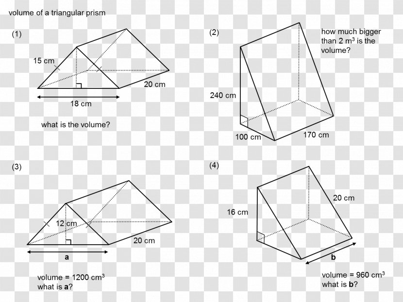 Triangle Triangular Prism Surface Area - Volume - Pieces Poster Transparent PNG