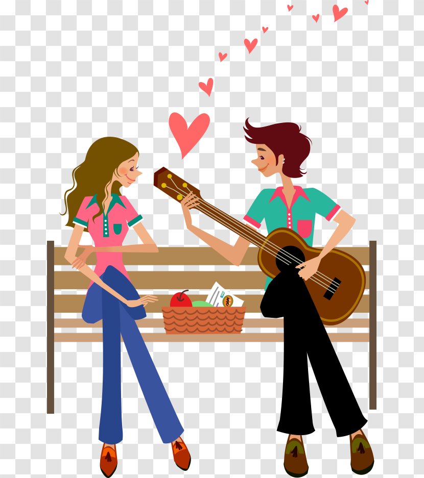 Guitar Stock Illustration - Frame - Cartoon Couple Transparent PNG
