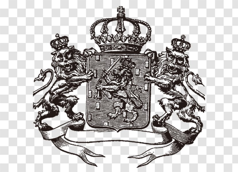 Heraldry Crest Escutcheon Coat Of Arms - Monochrome - Lion Transparent PNG