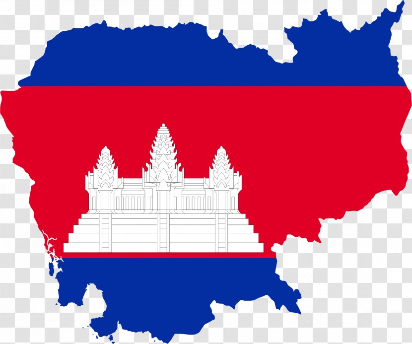 Flag Of Cambodia French Indochina Map - Blank Transparent PNG