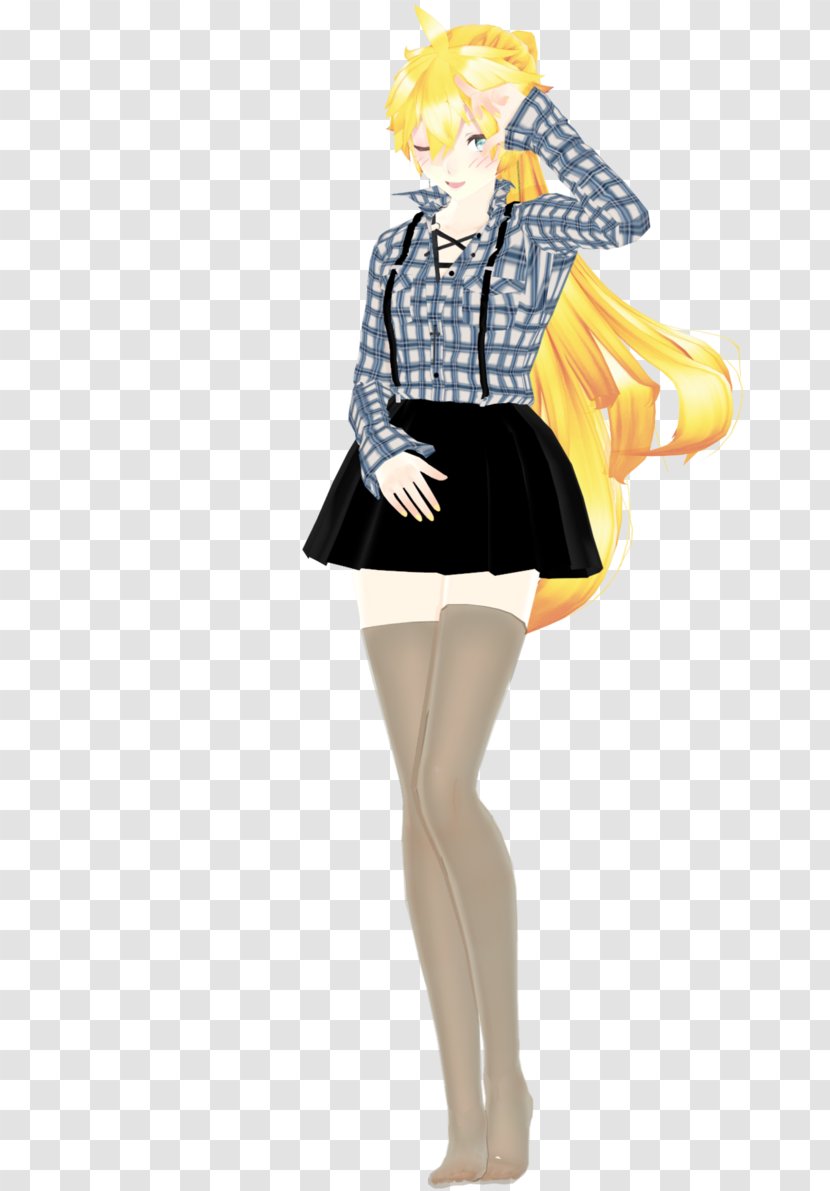 MikuMikuDance Costume DeviantArt Female - Yellow Transparent PNG