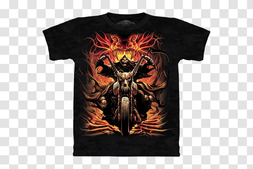 Death T-shirt Motorcycle Skull Clothing - Top - Knight Rider Transparent PNG