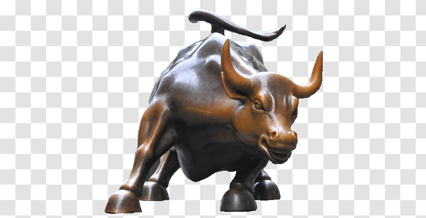 Charging Bull Wall Street Cattle Bronze Sculpture - Teacher Transparent PNG