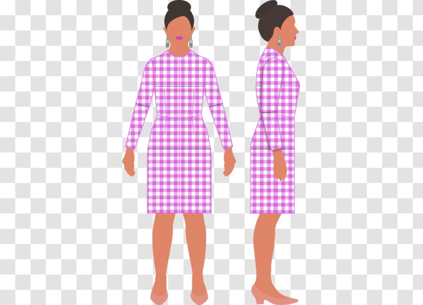 Dress Sleepsack T-shirt Sleeve Full Plaid - Day - Sewing Pattern Transparent PNG