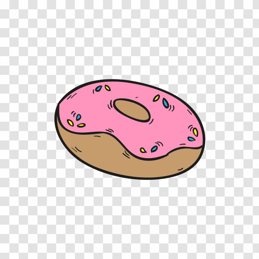 Doughnut Breakfast Cartoon - Gray Red Donut Transparent PNG