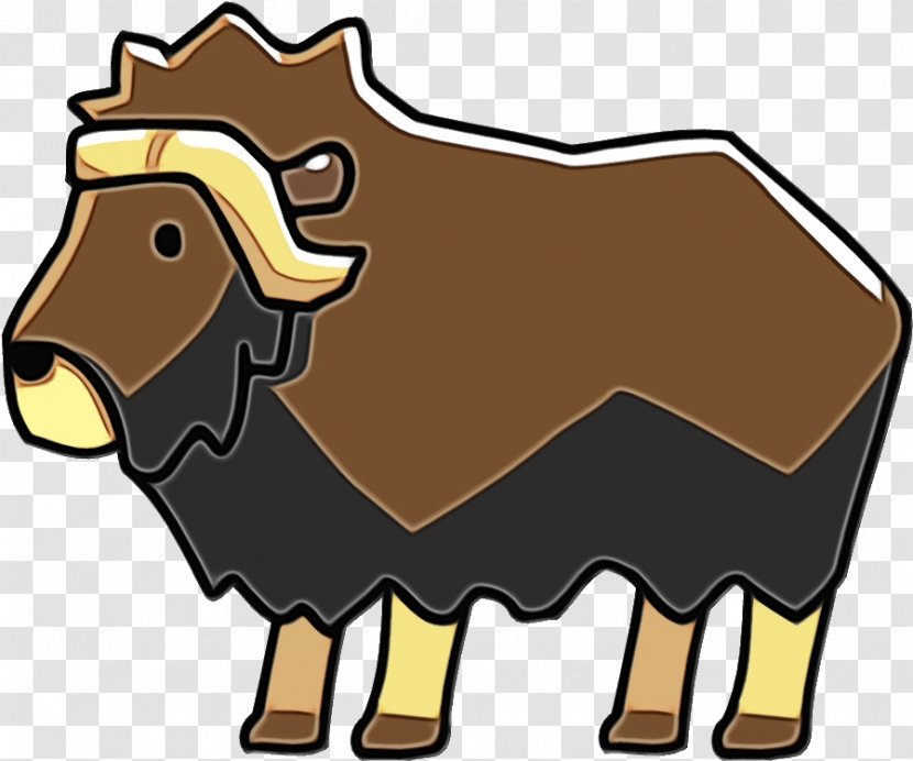 Bovine Clip Art Cartoon Ox Working Animal - Livestock - Cowgoat Family Transparent PNG