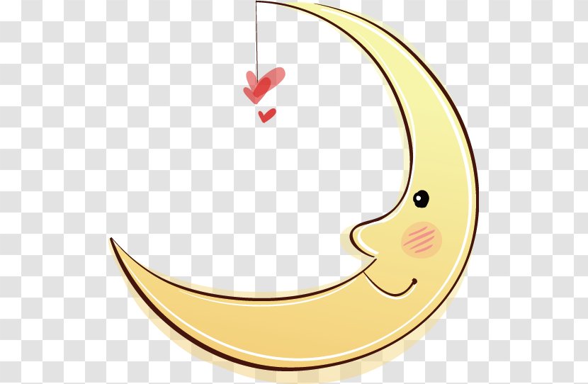 Clip Art - Yellow - Lovely Moon Transparent PNG
