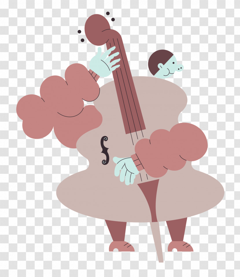 String Instrument Cello Cartoon String Heart Transparent PNG