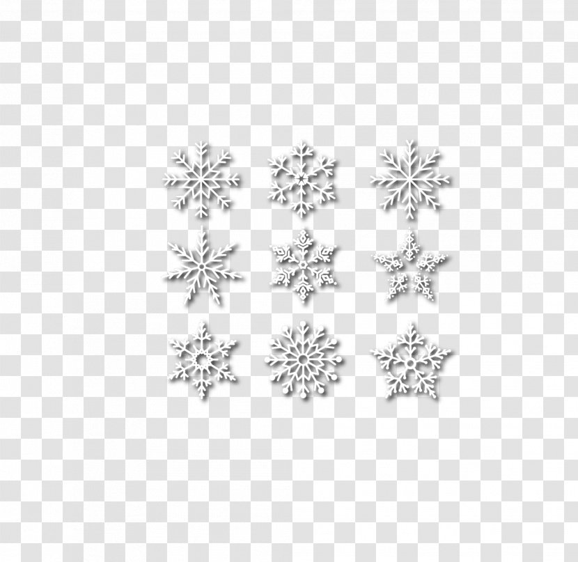 Paper Snowflake Computer File - Black - 9 Kinds Of Snowflakes Transparent PNG