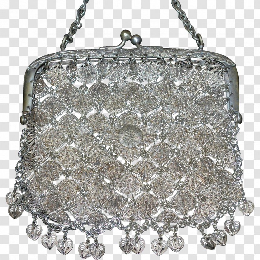 Handbag Silver Filigree Shoulder Bag M - Mesh Transparent PNG