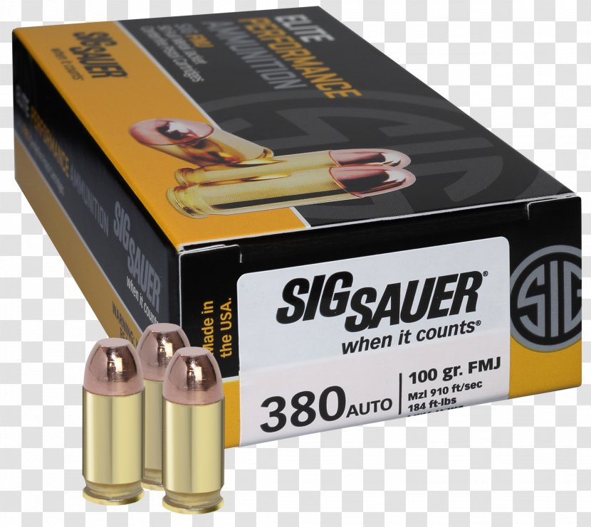 SIG Sauer 10mm Auto Full Metal Jacket Bullet .357 Firearm - 919mm Parabellum Transparent PNG