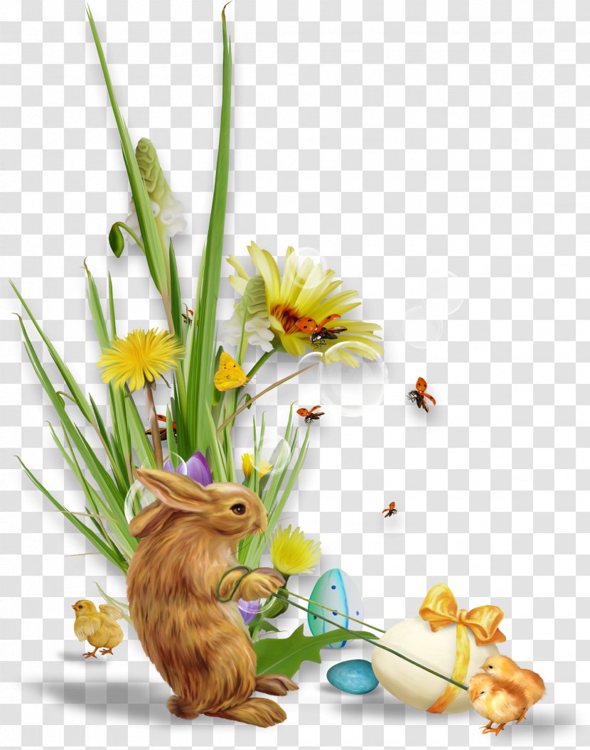 Easter Bunny Rabbit Clip Art - Flowering Plant - Cartoon Transparent PNG