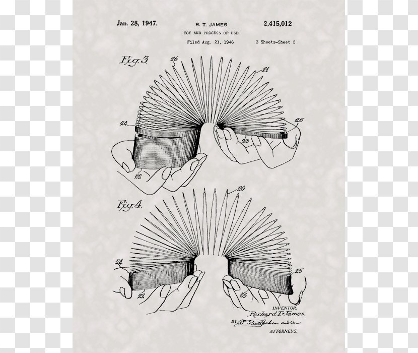 Slinky United States Patent And Trademark Office Drawing Google Patents - Joint - Toy Transparent PNG