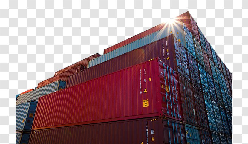 Cargo Intermodal Container Logistics Maritime Transport - Property - Red Freight Terminal Transparent PNG