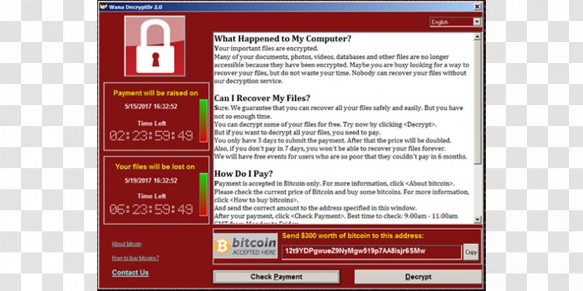 WannaCry Ransomware Attack Cyberattack Vulnerability Computer - Eternalblue - Cyber Transparent PNG