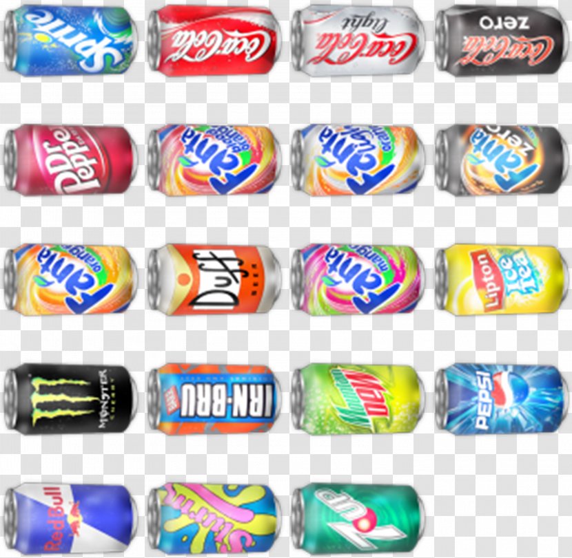 Coca-Cola Juice Pepsi Drink - Logo - A Variety Of Drinks Cans Transparent PNG