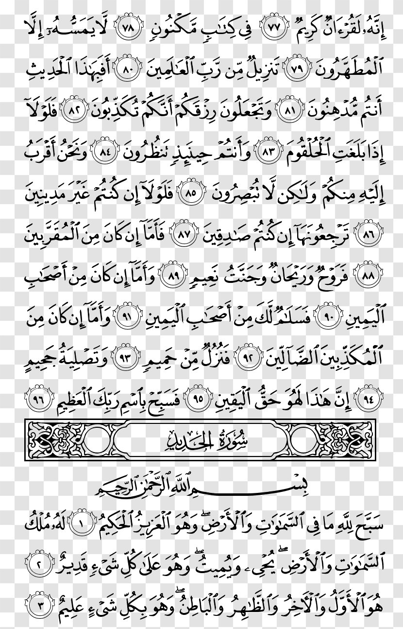 Qur'an Al-Waqi'a Surah Al Imran Al-Kahf - Monochrome Transparent PNG