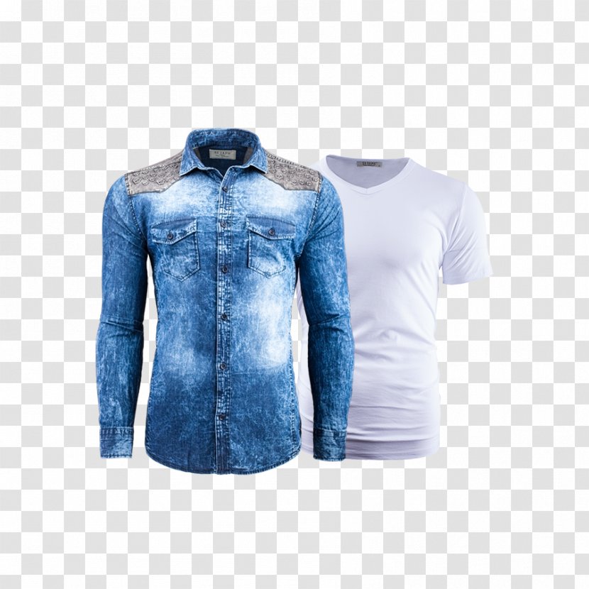 Jeans Denim Sleeve Slim-fit Pants Shirt - Blouse Transparent PNG